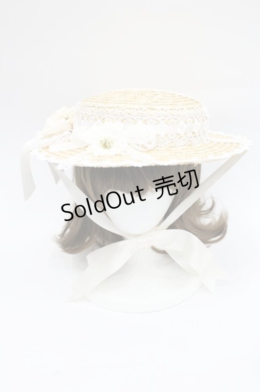 画像2: Chalmiere / フラワーサマーハット  ブラウンＸ白 I-26-03-08-055-0-AC-SA-ZI (2)