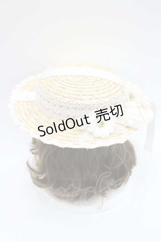 画像3: Chalmiere / フラワーサマーハット  ブラウンＸ白 I-26-03-08-055-0-AC-SA-ZI (3)