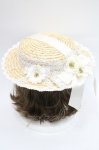 画像4: Chalmiere / フラワーサマーハット  ブラウンＸ白 I-26-03-08-055-0-AC-SA-ZI (4)