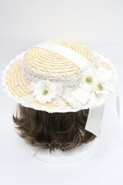 画像4: Chalmiere / フラワーサマーハット  ブラウンＸ白 I-26-03-08-055-0-AC-SA-ZI