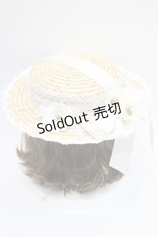 画像4: Chalmiere / フラワーサマーハット  ブラウンＸ白 I-26-03-08-055-0-AC-SA-ZI (4)