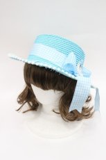 画像1: Nile Perch / BABYリボンモチーフ麦わらハット  青 I-26-03-08-056-LO-AC-SA-ZTK033 (1)