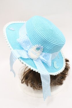 画像3: Nile Perch / BABYリボンモチーフ麦わらハット  青 I-26-03-08-056-LO-AC-SA-ZI