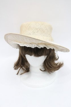 画像2: Hoshibako Works / リボン麦わら日よけ帽子　ボーダーハット  サックス I-26-03-08-057-LO-AC-SA-ZI