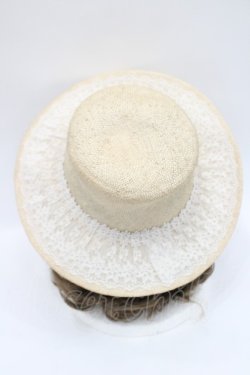 画像4: Hoshibako Works / リボン麦わら日よけ帽子　ボーダーハット  サックス I-26-03-08-057-LO-AC-SA-ZI