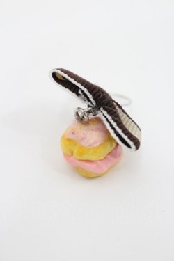 画像1: Emily Temple cute / プチシュー片耳ピアス  ピンクＸブラウン I-26-03-08-066-ET-AC-SA-ZI