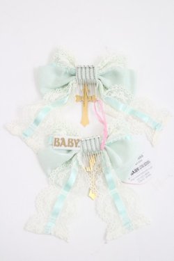 画像2: BABY,THE STARS SHINE BRIGHT / St.Cathedral  ロザリオの誓い リボンコーム  ミント I-26-03-08-073-BA-AC-SA-ZI