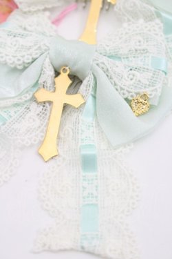 画像3: BABY,THE STARS SHINE BRIGHT / St.Cathedral  ロザリオの誓い リボンコーム  ミント I-26-03-08-073-BA-AC-SA-ZI