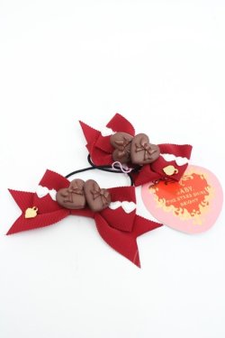 画像1: BABY,THE STARS SHINE BRIGHT / Valentineチョコリボンゴム  エンジ I-26-03-08-078-BA-AC-SA-ZI