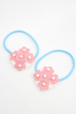 画像1: Shirley Temple / フラワーモチーフヘアゴムセット  ピンクＸ白Ｘ青 I-26-03-08-079-ET-AC-SA-ZI