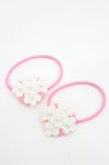 画像1: Shirley Temple / フラワーモチーフヘアゴムセット  白Ｘピンク I-26-03-08-080-ET-AC-SA-ZI (1)