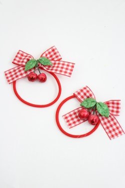 画像1: Shirley Temple / ラメチェリーヘアゴムセット  赤 I-26-03-08-081-ET-AC-SA-ZI