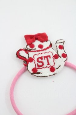 画像2: Shirley Temple / ティーパーティ柄ヘアポニー  ピンク I-26-03-08-082-ET-AC-SA-ZI