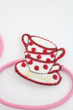 画像3: Shirley Temple / ティーパーティ柄ヘアポニー  ピンク I-26-03-08-082-ET-AC-SA-ZI