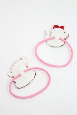 画像4: Shirley Temple / ティーパーティ柄ヘアポニー  ピンク I-26-03-08-082-ET-AC-SA-ZI