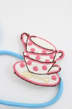 画像3: Shirley Temple / ティーパーティ柄ヘアポニー  サックス I-26-03-08-083-ET-AC-SA-ZI