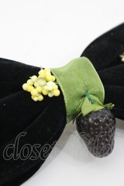 画像3: Emily Temple cute / ベリー別珍リボンバレッタ  黒 I-26-03-08-088-ET-AC-SA-ZI