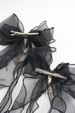 画像4: Maiden's reve / 十字フリルリボン髪飾り  黒 I-26-03-08-092-LO-AC-SA-ZI