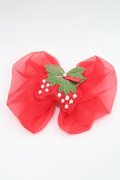 Emily Temple cute / いちごオーガンジーリボンクリップ  赤 I-26-03-08-094-ET-AC-SA-ZI