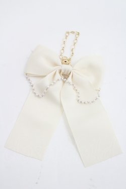 画像1: m petit by misako / AMリボンパールバッグチャーム  中白 I-26-03-08-099-LO-AC-SA-ZI