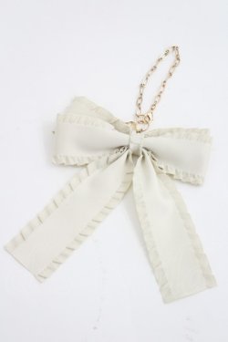 画像2: m petit by misako / リボンバッグチャーム  中白 I-26-03-08-100-0-ZA-SA-ZI