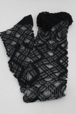 画像1: ALICE and the PIRATES / ロージアブーケシースルーオーバーニーソックス  黒 I-26-03-08-117-PA-ZA-SA-ZI