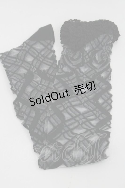 画像1: ALICE and the PIRATES / ロージアブーケシースルーオーバーニーソックス  黒 I-26-03-08-117-PA-ZA-SA-ZI (1)