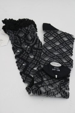 画像2: ALICE and the PIRATES / ロージアブーケシースルーオーバーニーソックス  黒 I-26-03-08-117-PA-ZA-SA-ZI