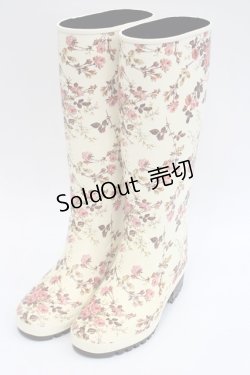 画像1: PINK HOUSE / レインブーツ 23.5CM アイボリー I-26-03-08-125-LO-SH-SA-ZI