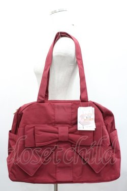 画像1: m petit by misako / AMリボンボストン  濃赤 I-26-03-08-014-LO-BG-SA-ZI