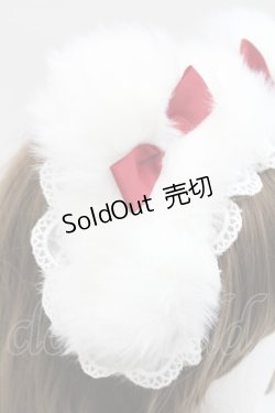 画像3: LOLITAその他(お買取対象外) / くまみみファーリボンカチューシャ  白Ｘ赤 I-26-03-08-024-LO-AC-SA-ZI