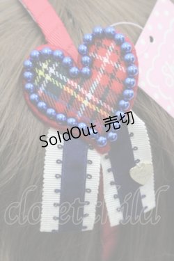 画像3: Shirley Temple / チェックハートパールモチーフカチューシャ  赤 I-26-03-08-027-ET-AC-SA-ZI