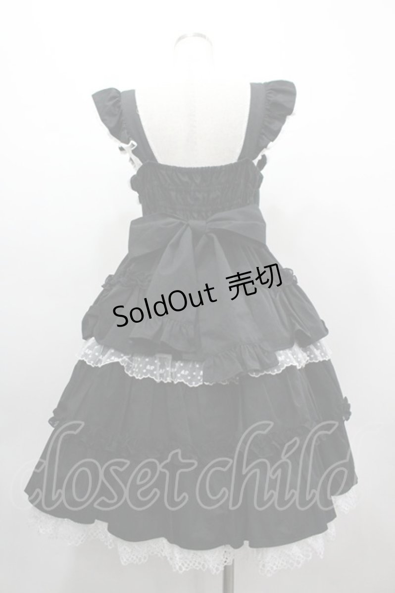 画像2: Angelic Pretty / Melody Frillジャンパースカート  黒ｘ白 I-26-03-10-038-AP-OP-SA-ZI (2)
