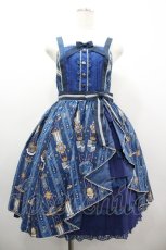 画像1: Angelic Pretty / Astroレジメンフリルジャンパースカート  青 I-26-03-10-040-AP-OP-SA-ZI (1)