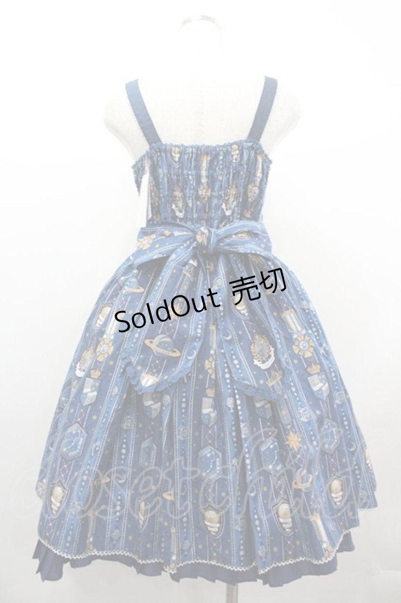 画像2: Angelic Pretty / Astroレジメンフリルジャンパースカート  青 I-26-03-10-040-AP-OP-SA-ZI (2)