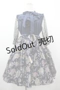 Favorite / アリスプリント×チュールのワンピース M ネイビー I-26-03-10-047-LO-OP-SA-ZI