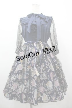 画像1: Favorite / アリスプリント×チュールのワンピース M ネイビー I-26-03-10-047-LO-OP-SA-ZI