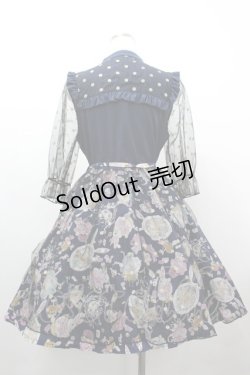 画像2: Favorite / アリスプリント×チュールのワンピース M ネイビー I-26-03-10-047-LO-OP-SA-ZI