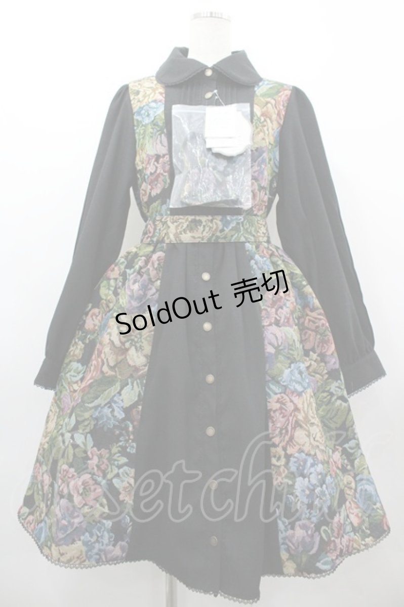 画像1: Kurumi Collaboration / TT*KRMゴブランジャンパースカート LL 中黒 I-26-03-10-052-GO-OP-SA-ZI (1)