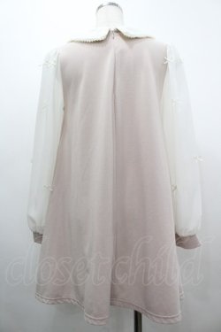 画像2: Ank Rouge / シフォンリボン袖ワンピース M ピンク I-26-03-10-062-CA-OP-TE-ZI