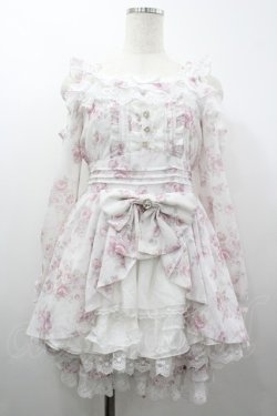 画像1: LIZ LISA / ローズリボンシフォンセットアップ  白Ｘピンク I-26-03-10-068-LO-OP-SA-ZI