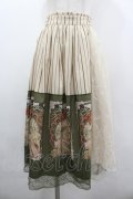 axes femme / ミュシャ パネル柄スカート M グリーン I-26-03-10-076-AX-SK-SA-ZI