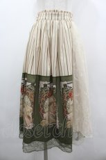 画像1: axes femme / ミュシャ パネル柄スカート M グリーン I-26-03-10-076-AX-SK-SA-ZI (1)