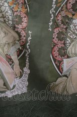 画像4: axes femme / ミュシャ パネル柄スカート M グリーン I-26-03-10-076-AX-SK-SA-ZI (4)