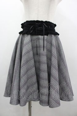 画像1: Secret Honey / ウエストレースアップチェックスカート 8 グレー I-26-03-10-078-CA-SK-TE-ZI