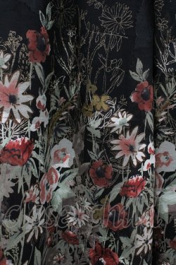 画像3: axes femme / リボン付花柄フレアスカート M ブラック I-26-03-10-079-AX-SK-SA-ZI