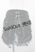 Ozz Croce / ダブルベルト&チェーンオーバー付き総柄スカート  黒Ｘサックス I-26-03-10-083-OO-SK-SA-ZI