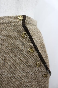 画像3: INGEBORG / クローバーボタンタイトスカート S ベージュ I-26-03-10-084-LO-SK-SA-ZI