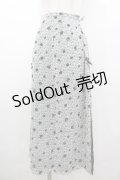 INGEBORG / フロッキーバラptスカート  ホワイト×ブラック I-26-03-10-085-LO-SK-SA-ZI