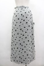 画像2: INGEBORG / フロッキーバラptスカート  ホワイト×ブラック I-26-03-10-085-LO-SK-SA-ZI (2)